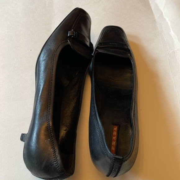 Prada Sport Black Leather Loafer Pumps Size 40 - Picture 8 of 14